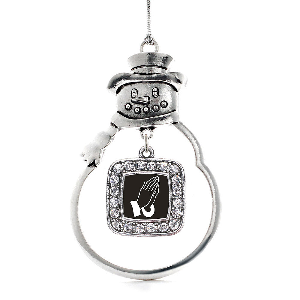 Praying Hands Square Charm Christmas / Holiday Ornament