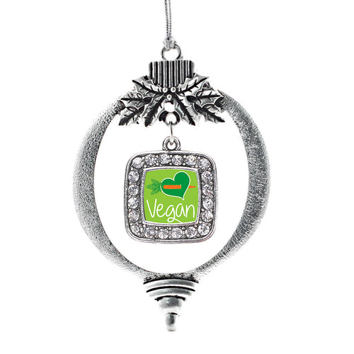 Vegan Square Charm Christmas / Holiday Ornament