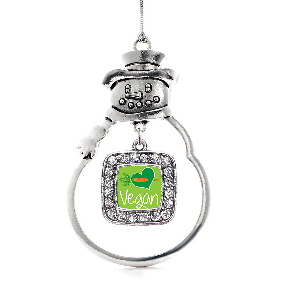 Vegan Square Charm Christmas / Holiday Ornament