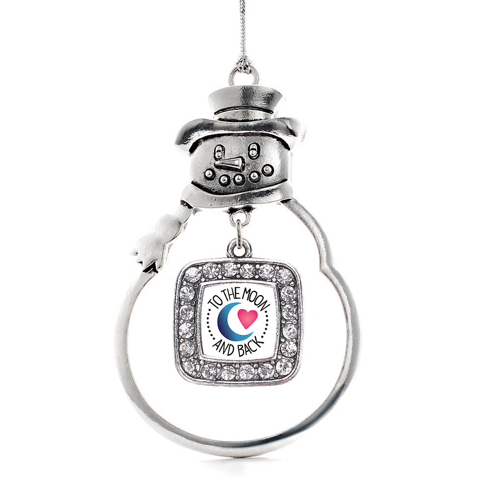 To The Moon And Back Square Charm Christmas / Holiday Ornament
