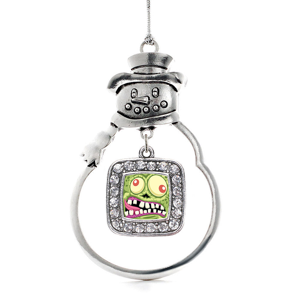 Hungry Zombie Square Charm Christmas / Holiday Ornament