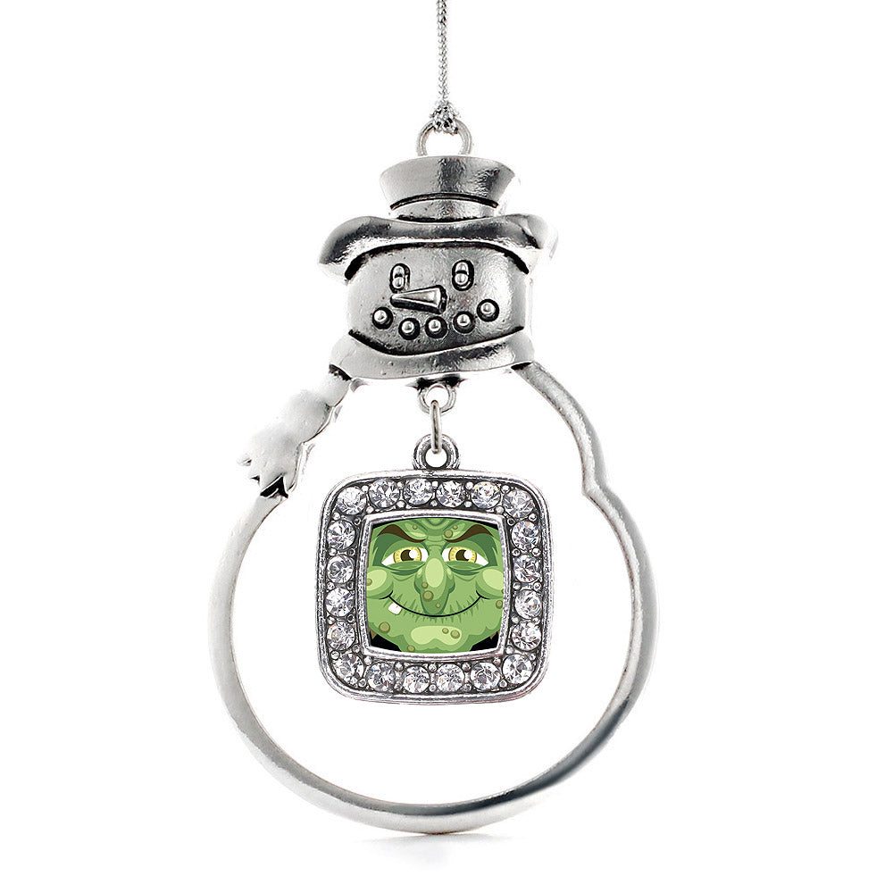 Witty Witch Square Charm Christmas / Holiday Ornament