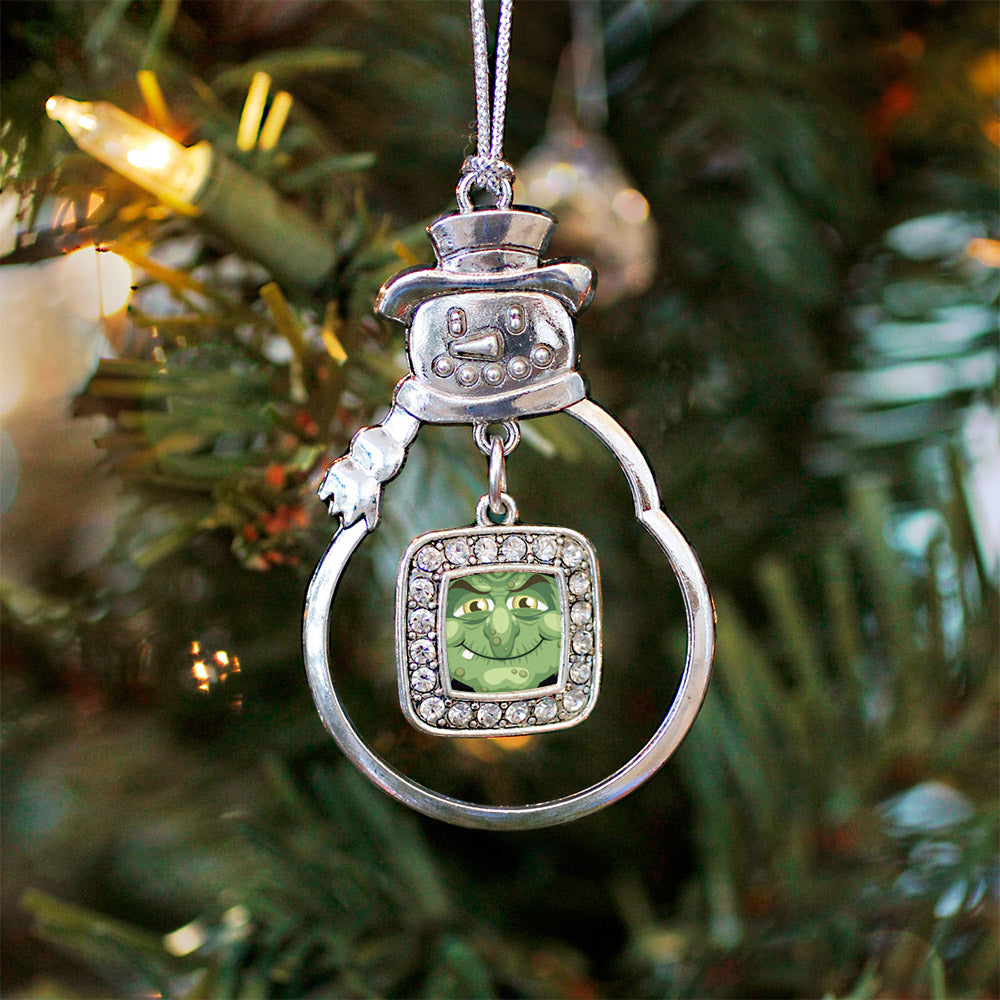 Witty Witch Square Charm Christmas / Holiday Ornament