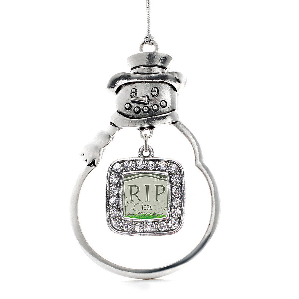 Tomb Stone Square Charm Christmas / Holiday Ornament