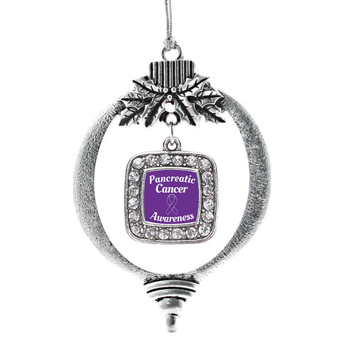 Pancreatic Cancer Awareness Square Charm Christmas / Holiday Ornament