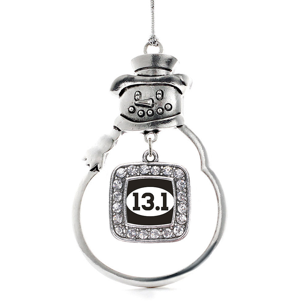 13.1 Runners Square Charm Christmas / Holiday Ornament