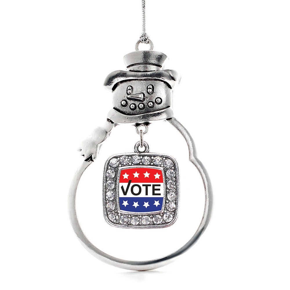 Vote Today Square Charm Christmas / Holiday Ornament