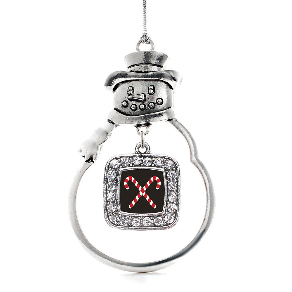 Candy Cane Square Charm Christmas / Holiday Ornament