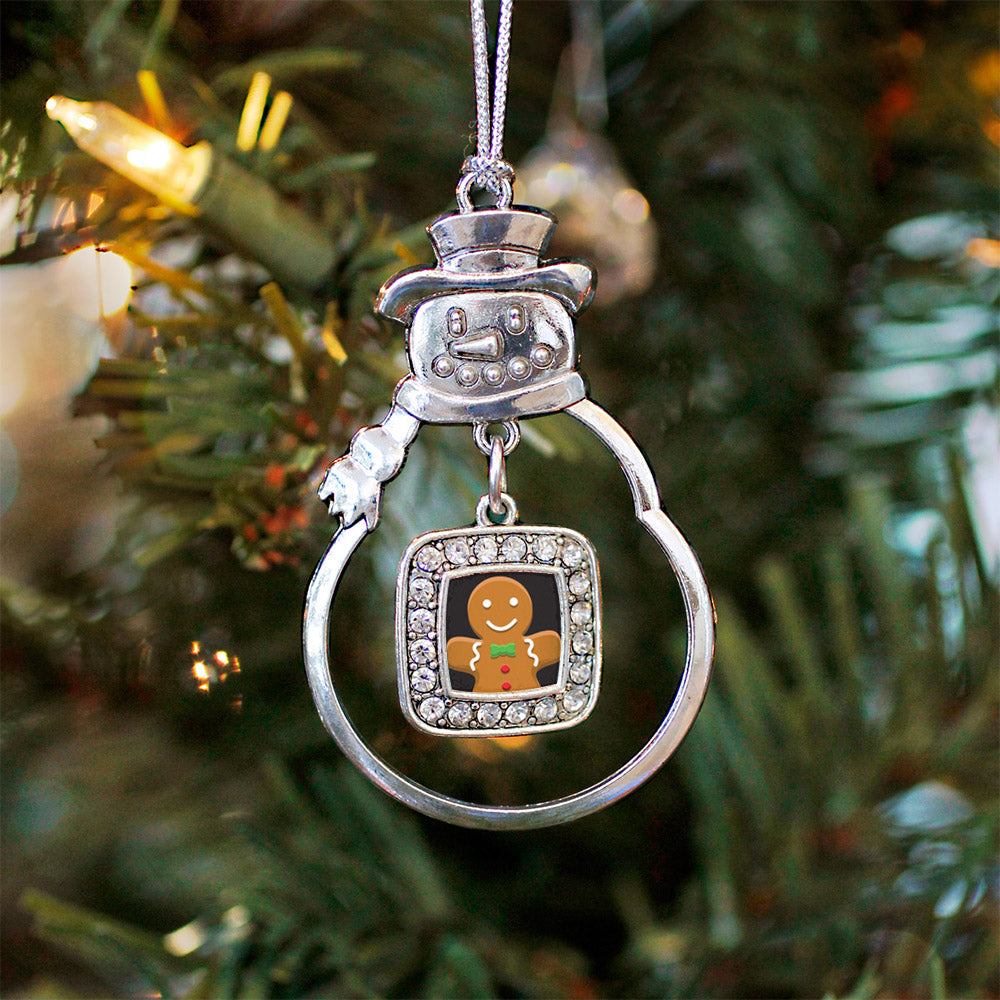 Gingerbread Man Square Charm Christmas / Holiday Ornament