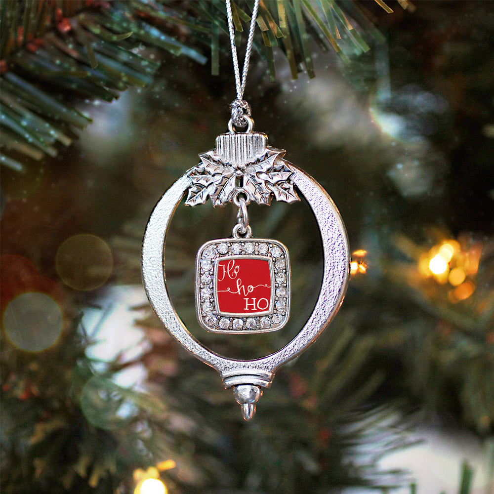 Ho Ho Ho Square Charm Christmas / Holiday Ornament