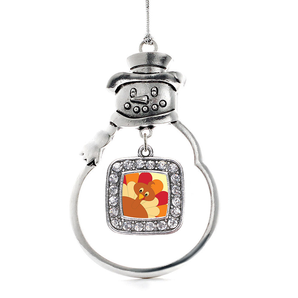 Turkey Square Charm Christmas / Holiday Ornament