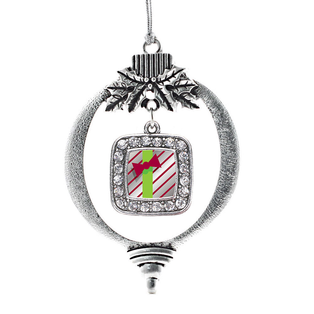 Sparkling Present Square Charm Christmas / Holiday Ornament