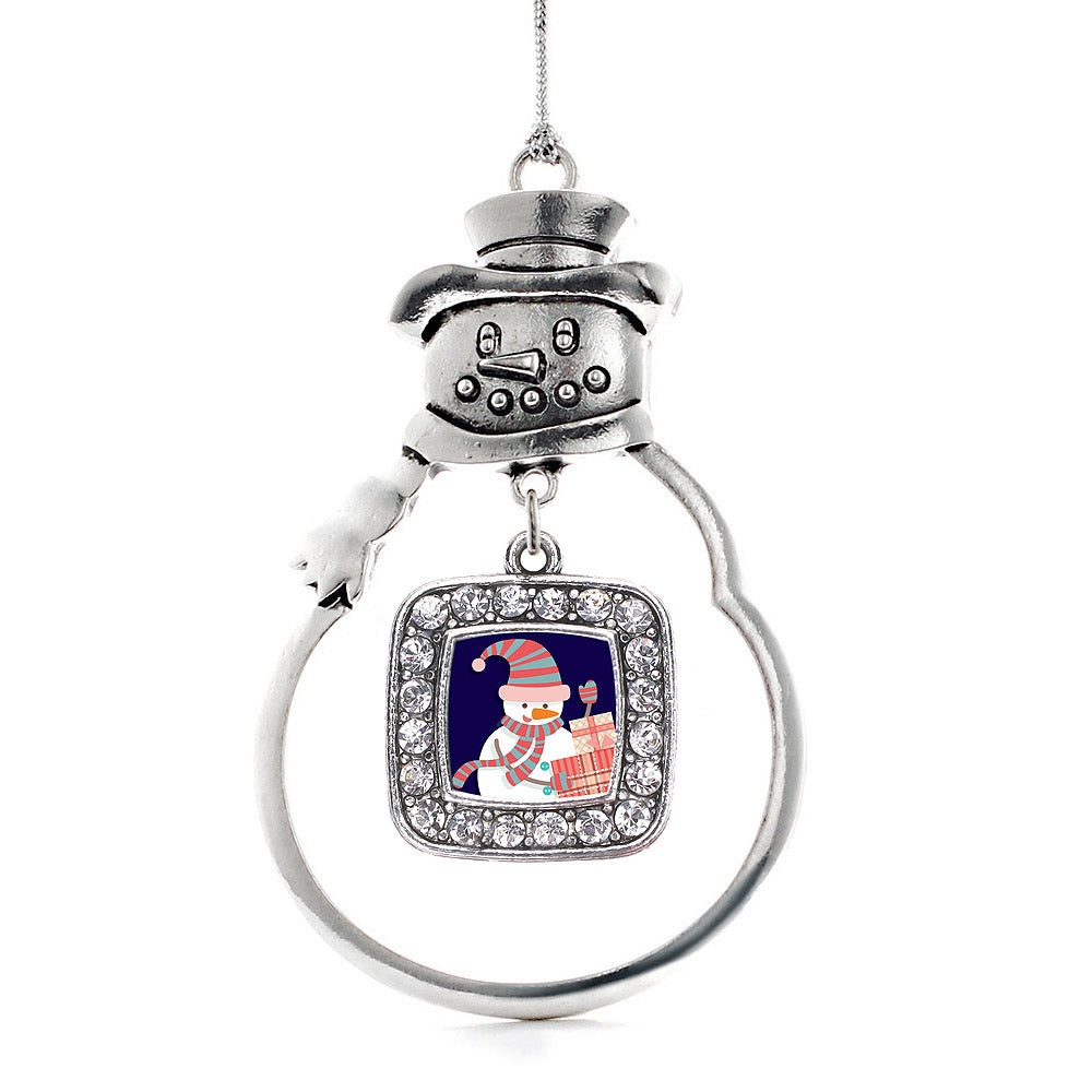 Snowman Square Charm Christmas / Holiday Ornament