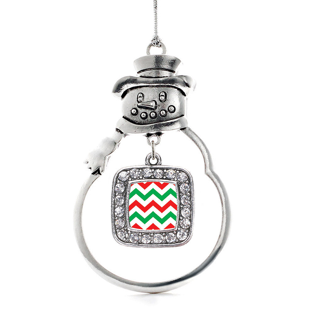 Holiday Chevron Square Charm Christmas / Holiday Ornament