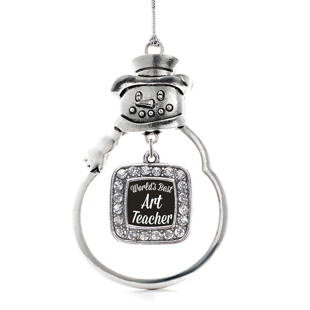 World's Best Art Teacher Square Charm Christmas / Holiday Ornament