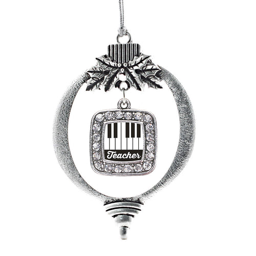 Piano Teacher Square Charm Christmas / Holiday Ornament