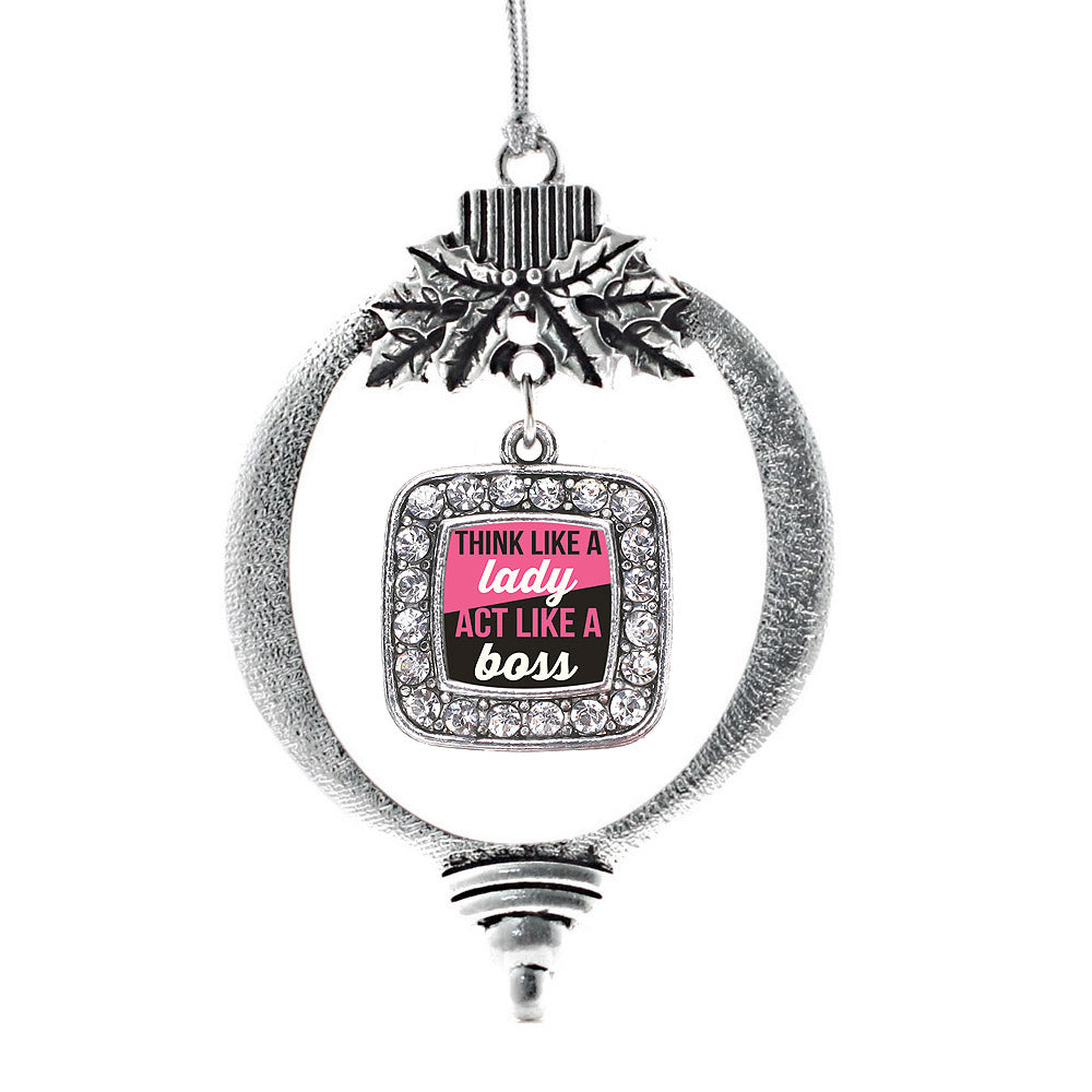 Think Like a Lady Square Charm Christmas / Holiday Ornament