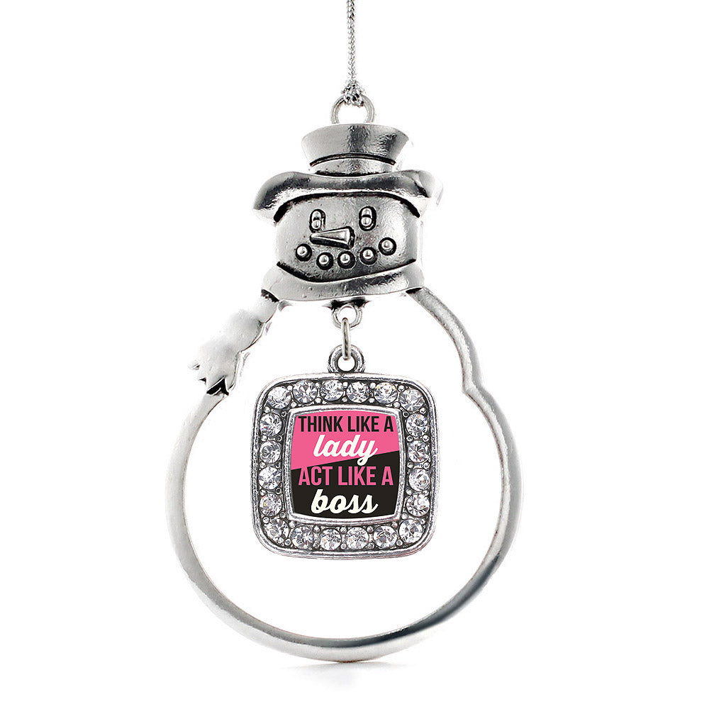Think Like a Lady Square Charm Christmas / Holiday Ornament