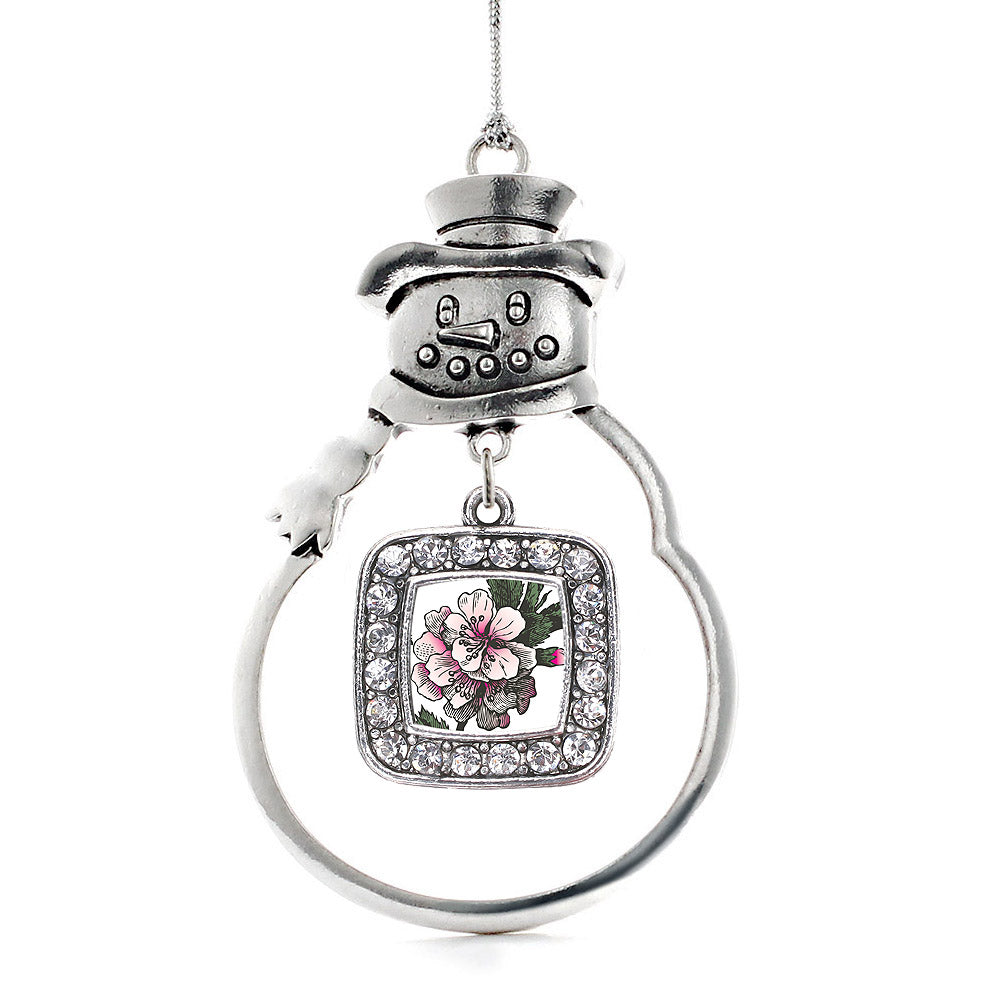 Apple Blossom Square Charm Christmas / Holiday Ornament