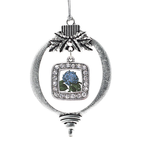 Hydrangea Flower Square Charm Christmas / Holiday Ornament