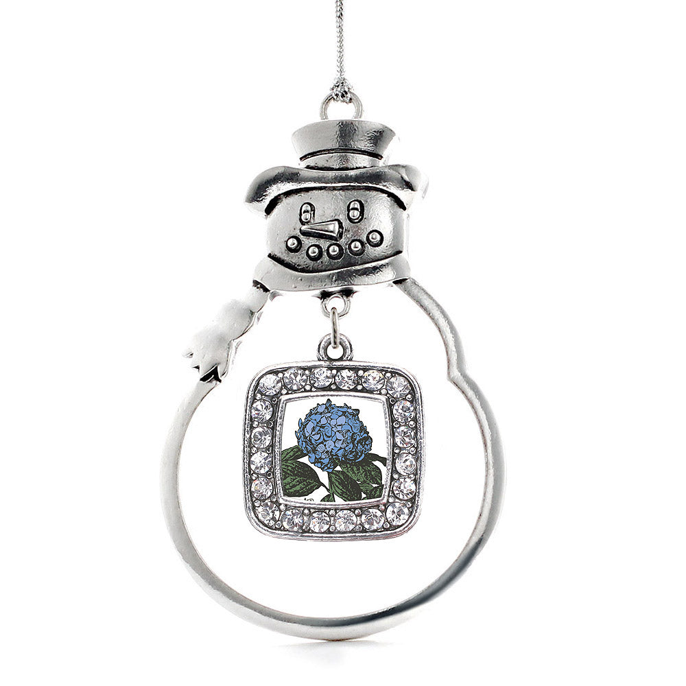 Hydrangea Flower Square Charm Christmas / Holiday Ornament