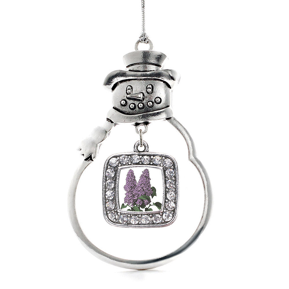 Lilac Flower Square Charm Christmas / Holiday Ornament