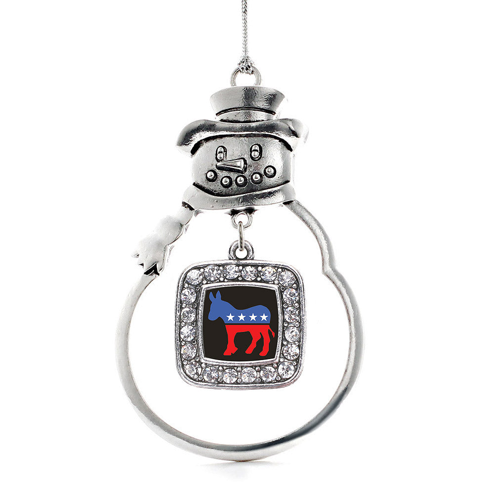 Democrat Square Charm Christmas / Holiday Ornament