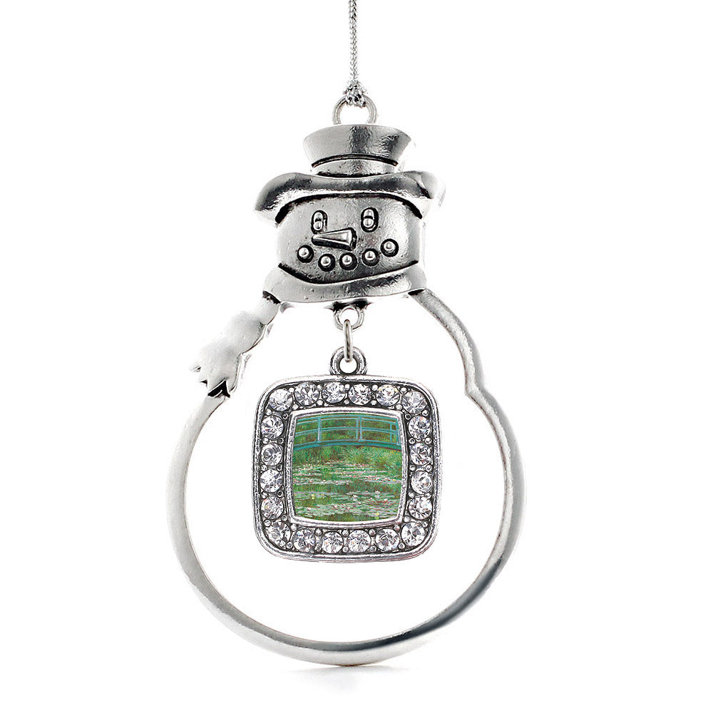 Monet Lily Pond Square Charm Christmas / Holiday Ornament