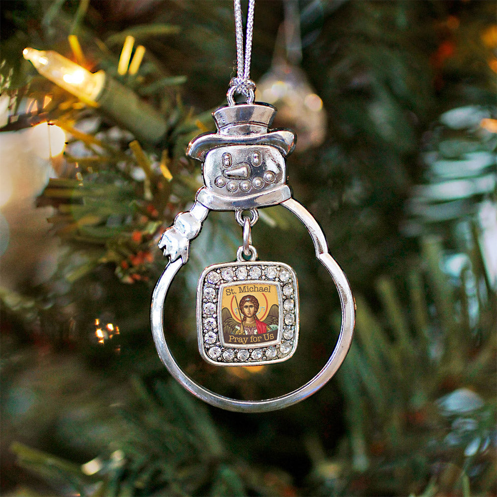 St. Michael Square Charm Christmas / Holiday Ornament