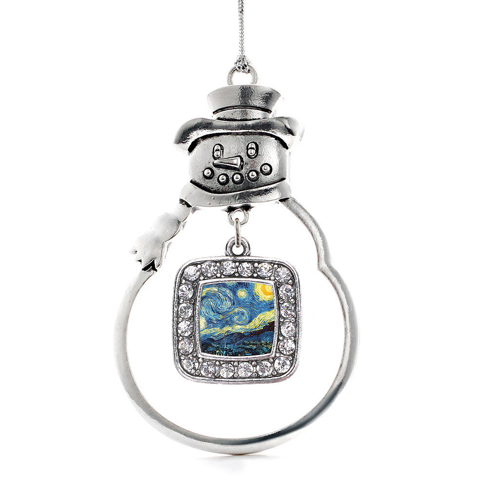 Starry Night Square Charm Christmas / Holiday Ornament