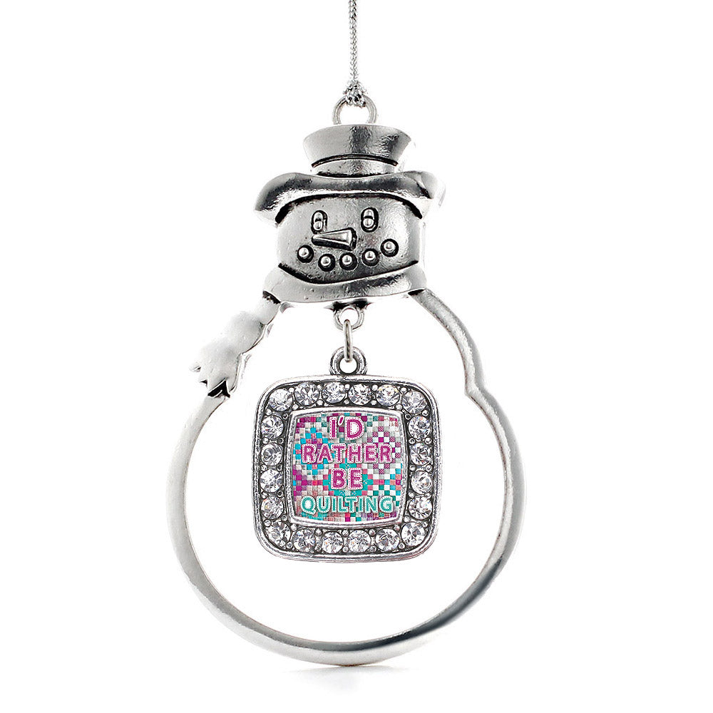 I'd Rather Be Quilting Square Charm Christmas / Holiday Ornament