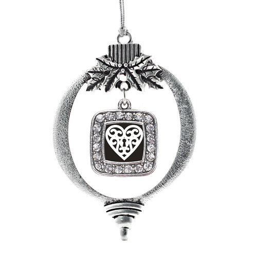 Heart Shaped Lock Square Charm Christmas / Holiday Ornament