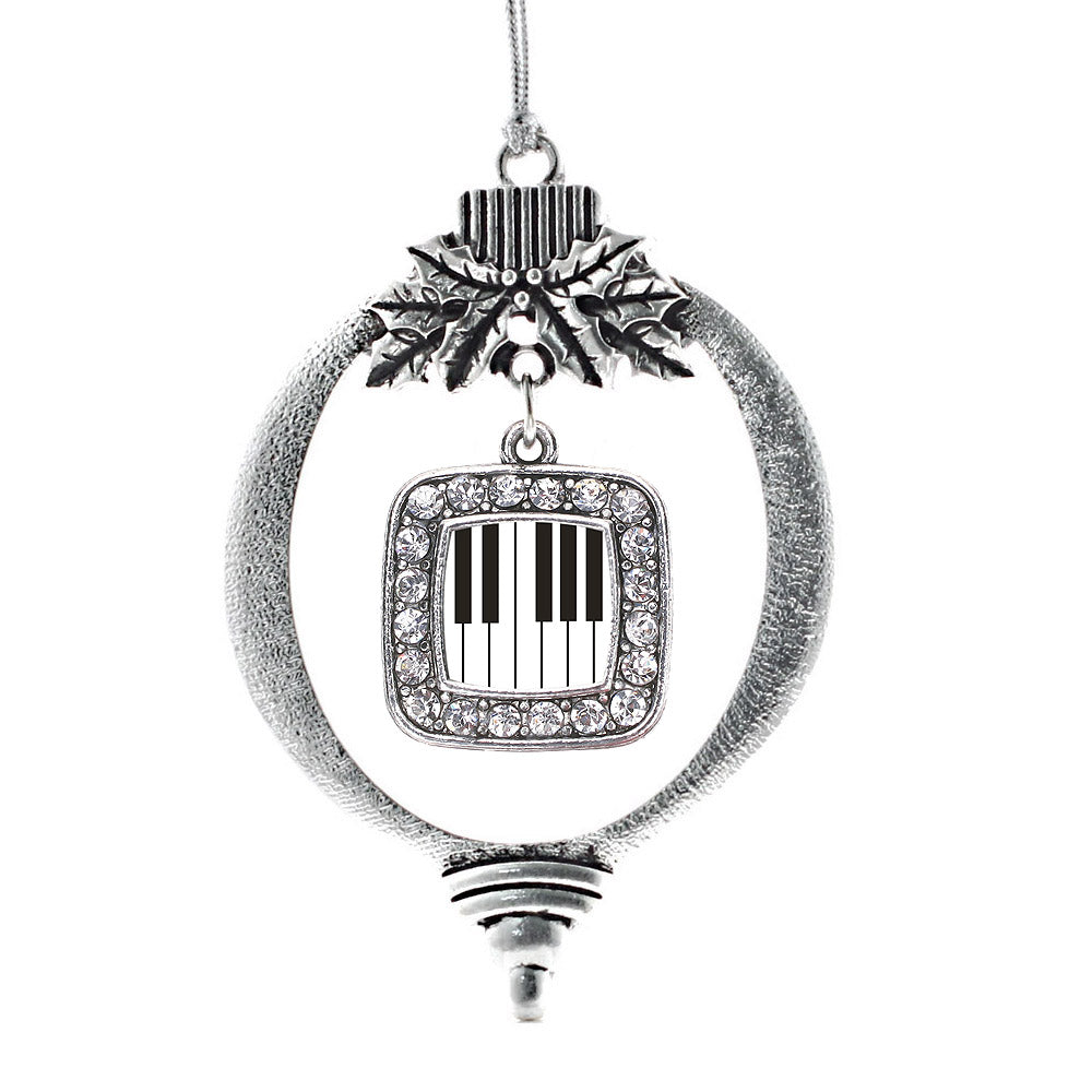 Piano Keys Square Charm Christmas / Holiday Ornament