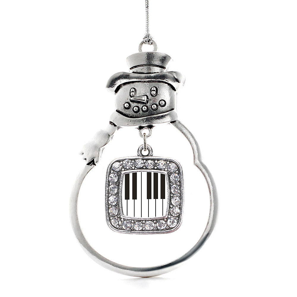 Piano Keys Square Charm Christmas / Holiday Ornament