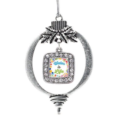 Water Is Life Square Charm Christmas / Holiday Ornament