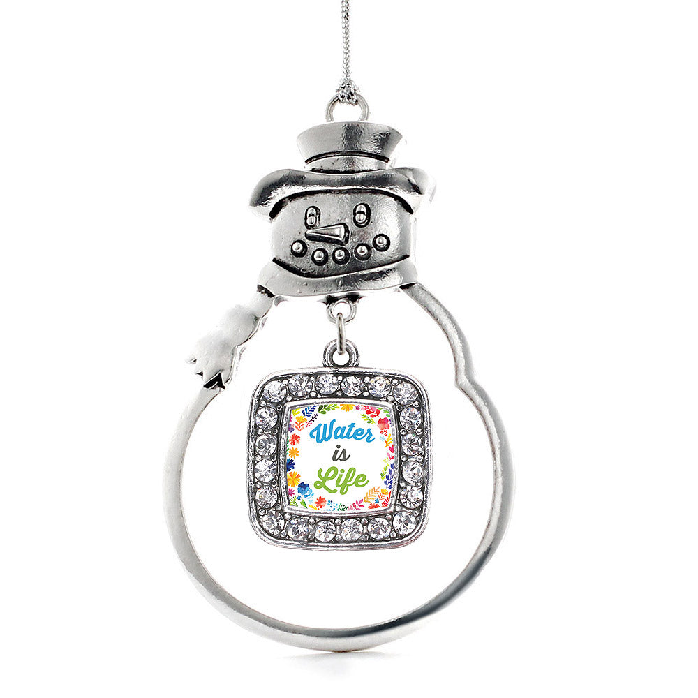 Water Is Life Square Charm Christmas / Holiday Ornament