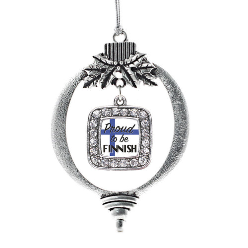 Proud to be Finnish Square Charm Christmas / Holiday Ornament