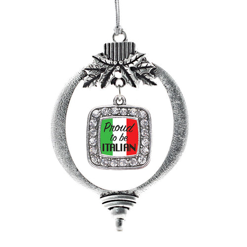 Proud to be Italian Square Charm Christmas / Holiday Ornament