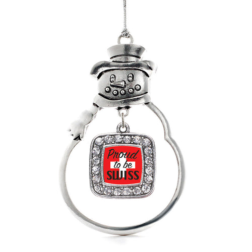 Proud to be Swiss Square Charm Christmas / Holiday Ornament