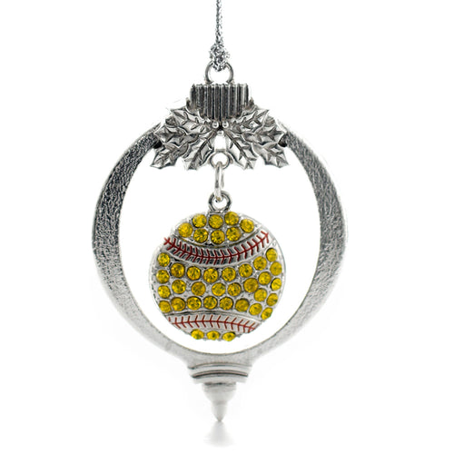4.0 Carat Pave Softball Charm Christmas / Holiday Ornament
