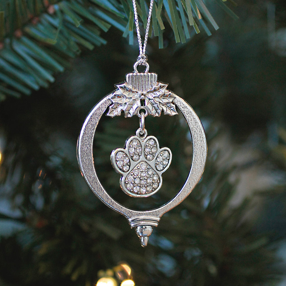 7.0 Carat Pave Paw Print Charm Christmas / Holiday Ornament