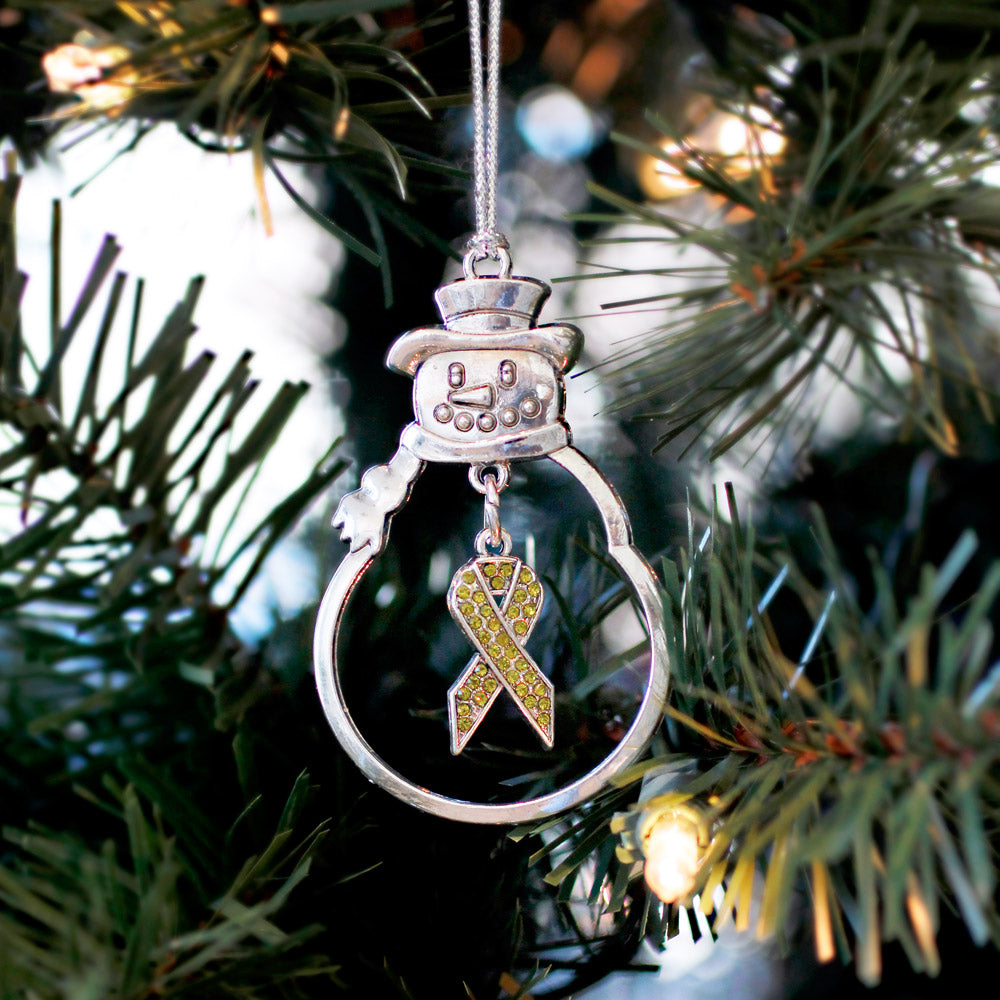 3.5 Carat Green Awareness Ribbon Charm Christmas / Holiday Ornament