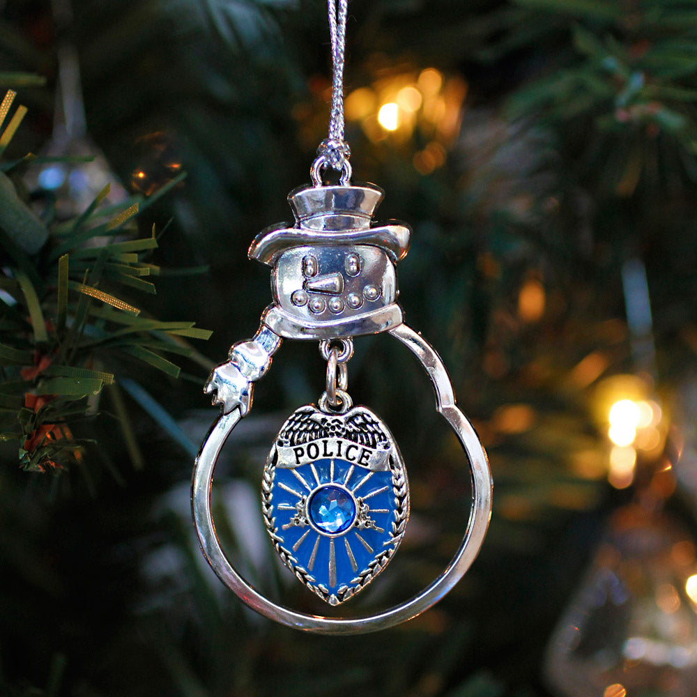 Police Badge Charm Christmas / Holiday Ornament