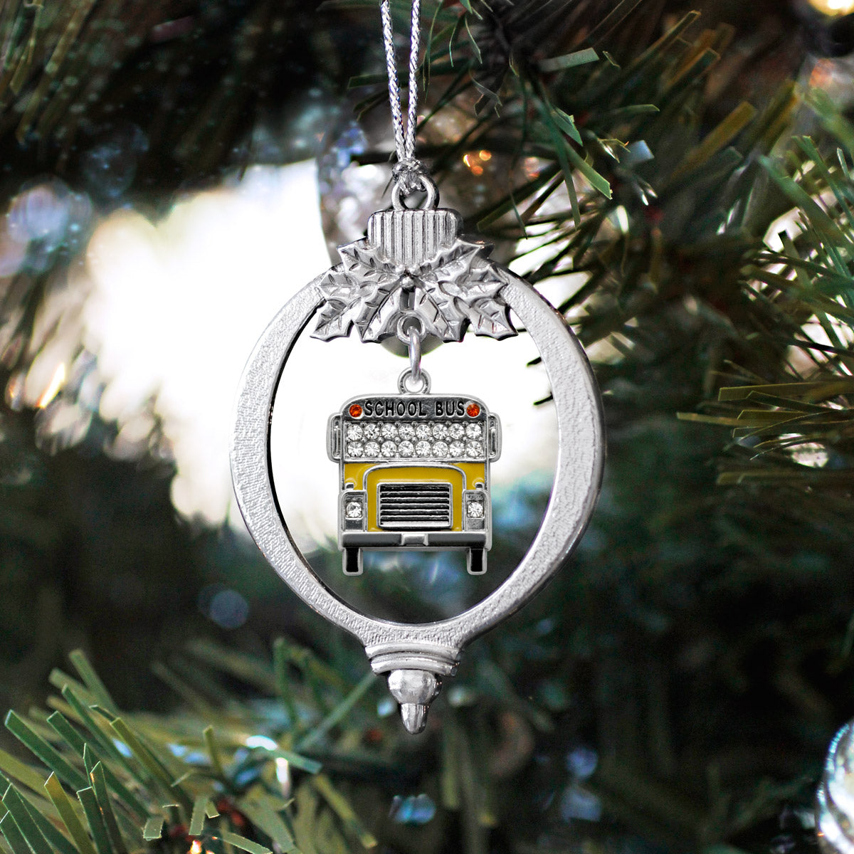 Half Carat School Bus Charm Christmas / Holiday Ornament