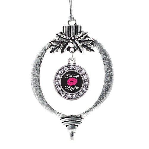 Kiss My Aspie Circle Charm Christmas / Holiday Ornament