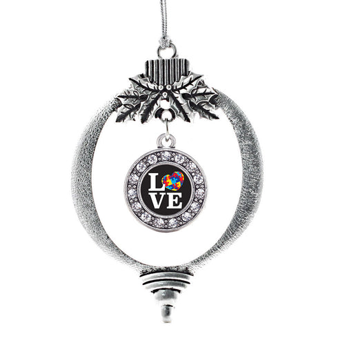 Love Autism Awareness Circle Charm Christmas / Holiday Ornament