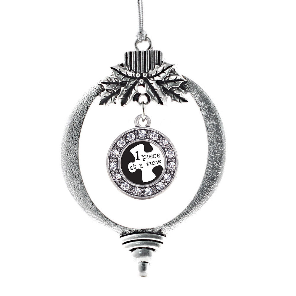 One Piece at a Time Autism Awareness Circle Charm Christmas / Holiday Ornament
