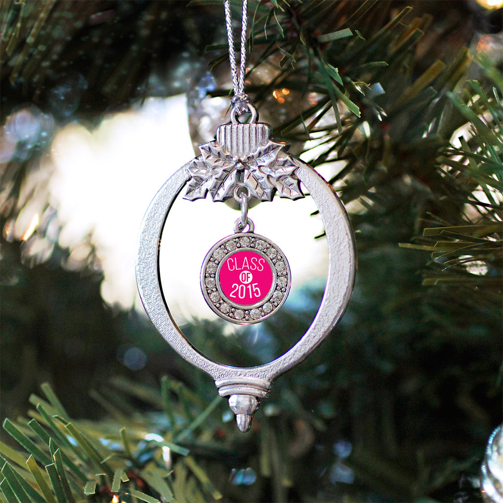 Class of 2015 Hot Pink Circle Charm Christmas / Holiday Ornament