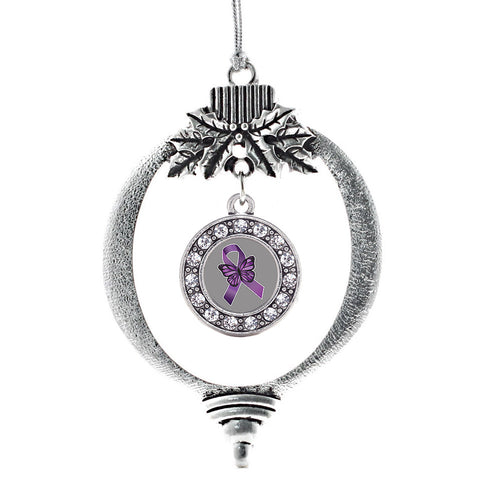 Fibromyalgia Awareness Circle Charm Christmas / Holiday Ornament