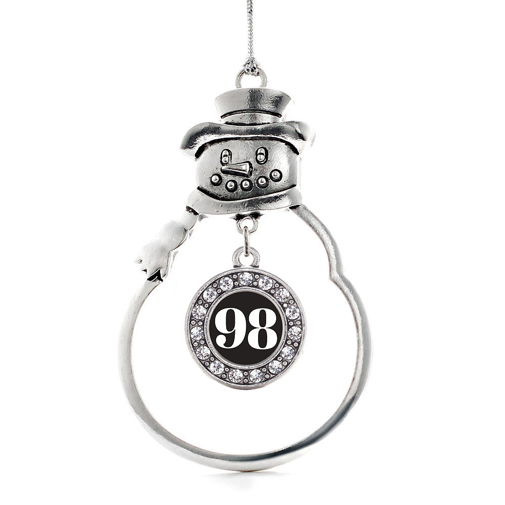 Number 98 Circle Charm Christmas / Holiday Ornament